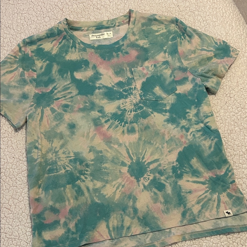 Boys Abercrombie & Fitch Kids Tie-Dye Tee - Teal and Pink